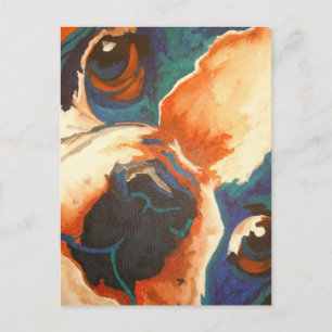 Postal Retrato de Mascota de Bulldog francés