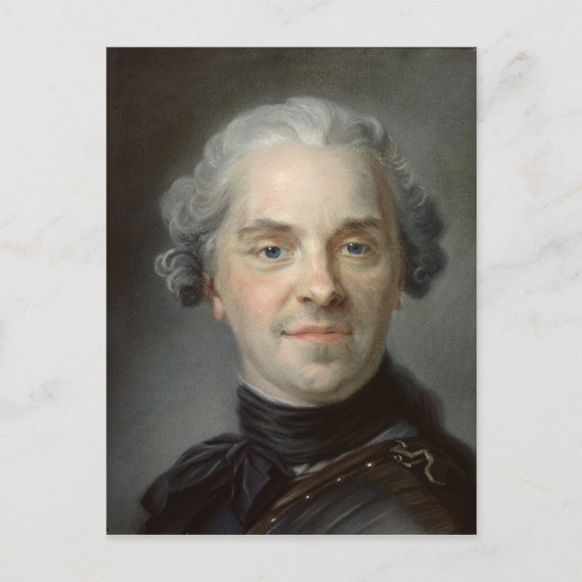 Postal Retrato de Maurice, Comte de Saxe 1747 (Anverso)