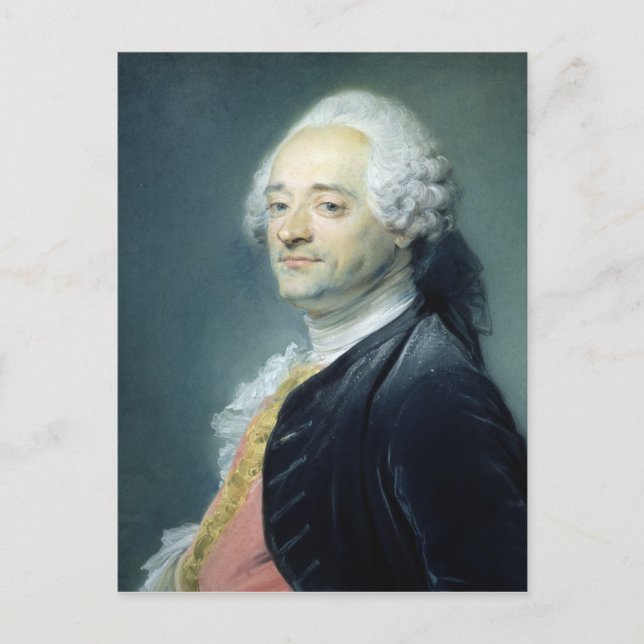 Postal Retrato de Maurice Quentin de la Tour , 1750 (Anverso)