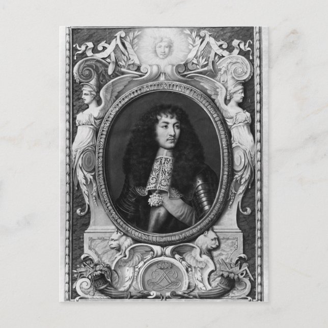 Postal Retrato de Medallón de Luis XIV (Anverso)