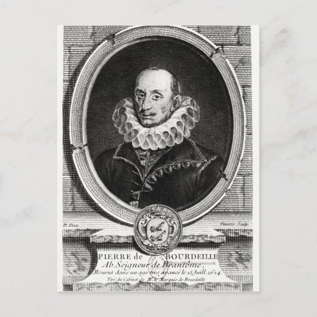 Postal Retrato de medallón de Pierre de Bourdeille (Anverso)