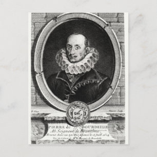 Postal Retrato de medallón de Pierre de Bourdeille