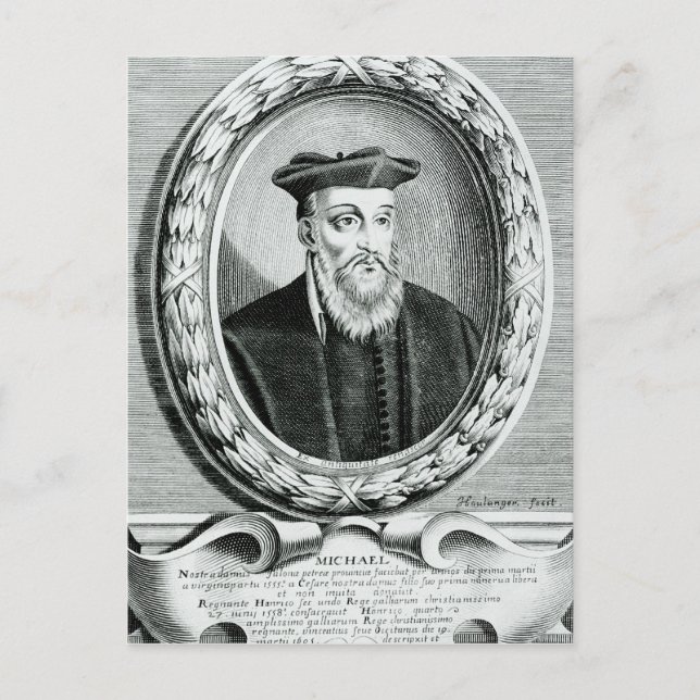 Postal Retrato de Michel de Nostredame (Anverso)