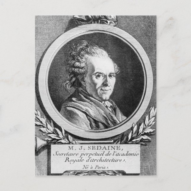Postal Retrato de Michel-Jean Sedaine (Anverso)