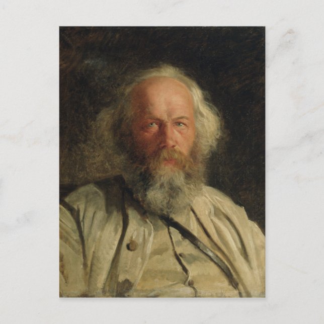 Postal Retrato de Mikhail Alexandrovich Bakunin 1871 (Anverso)