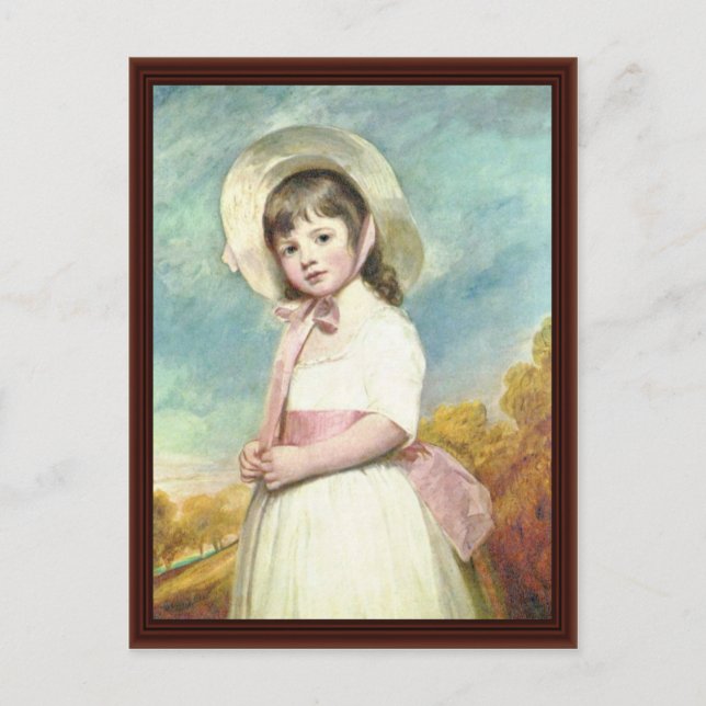 Postal Retrato De Miss Willoughby Por George Romney (Anverso)