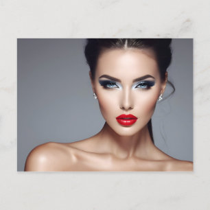 Postal Retrato de moda del arte femenino