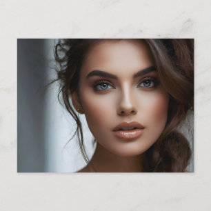 Postal Retrato de moda del arte femenino