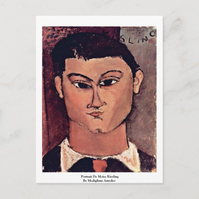 Postal Retrato De Moise Kiesling Por Modigliani Amedeo (Anverso)