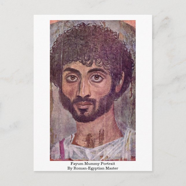 Postal Retrato de momia Fayum por maestro romano-egipcio (Anverso)