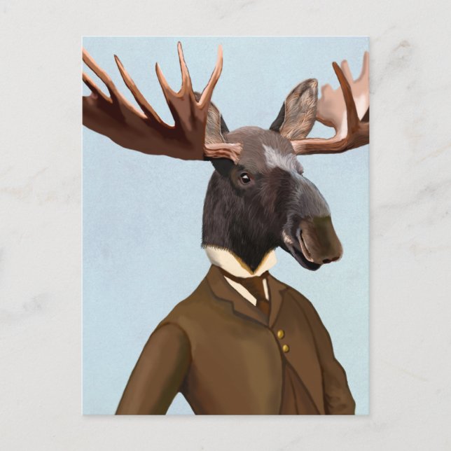 Postal Retrato De Moose In Suit (Anverso)
