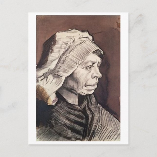 Postal Retrato de mujer campesina, Bella Artes Van Gogh (Anverso)
