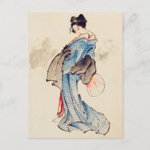 Postal Retrato de mujer de longitud completa por Katsushi