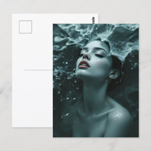 Postal Retrato de mujer de moda Bella Artes