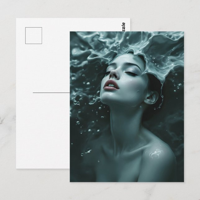 Postal Retrato de mujer de moda Bella Artes (Anverso / Reverso)
