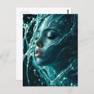 Postal Retrato de mujer de moda Bella Artes