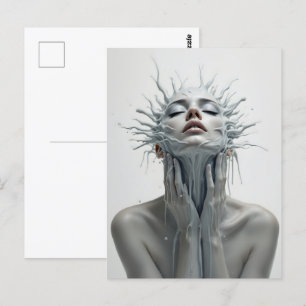 Postal Retrato de mujer de moda Bella Artes