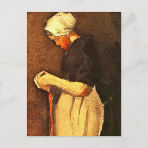Postal Retrato de mujer de Scheveningen por Vincent van G