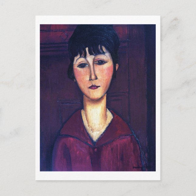 Postal Retrato de mujer joven, Modigliani (Anverso)