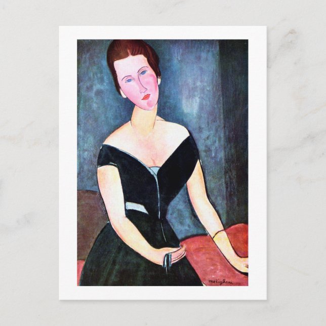 Postal Retrato de mujer, Modigliani (Anverso)