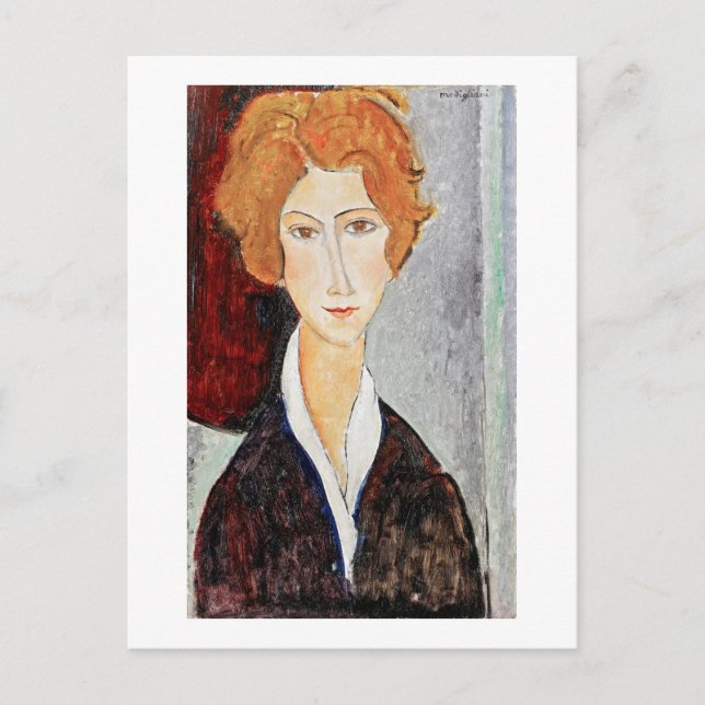 Postal Retrato de mujer, Modigliani (Anverso)
