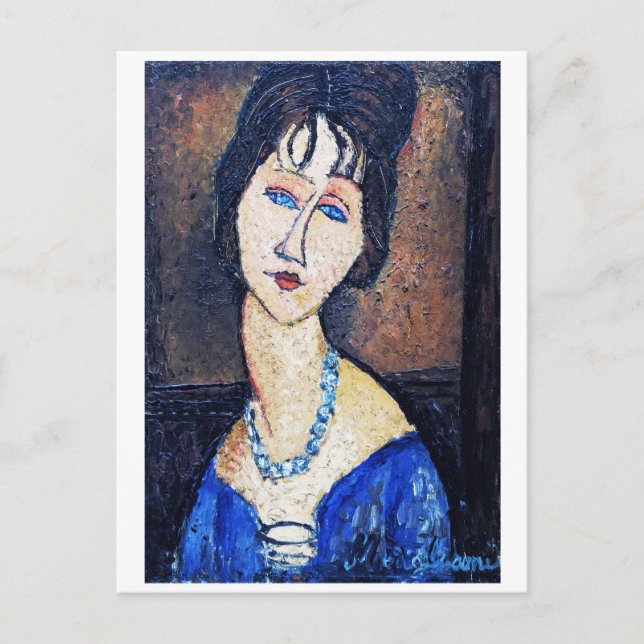 Postal Retrato de mujer, Modigliani (Anverso)