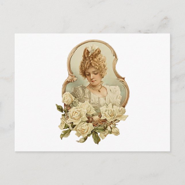 Postal Retrato de mujer victoriana (Anverso)