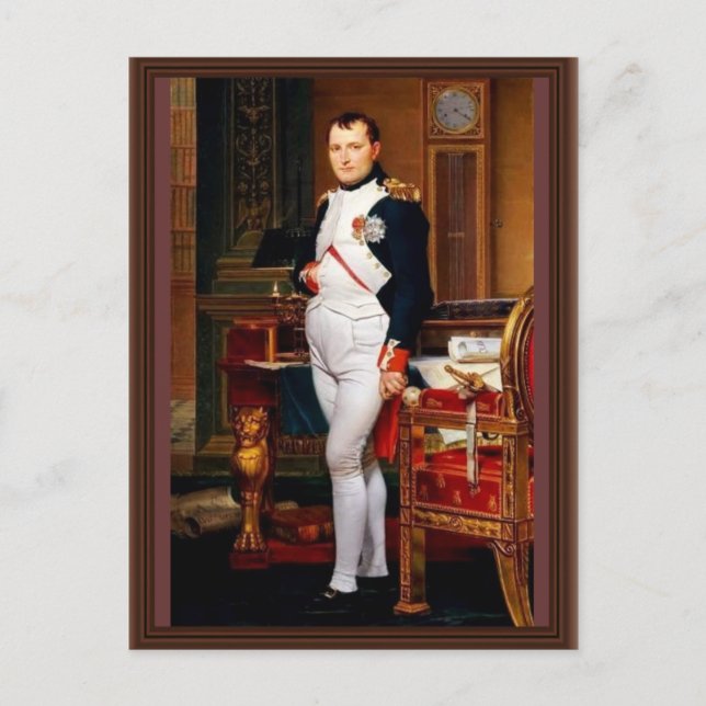 Postal Retrato De Napoleón En Su Estudio De Jacques-Louis (Anverso)