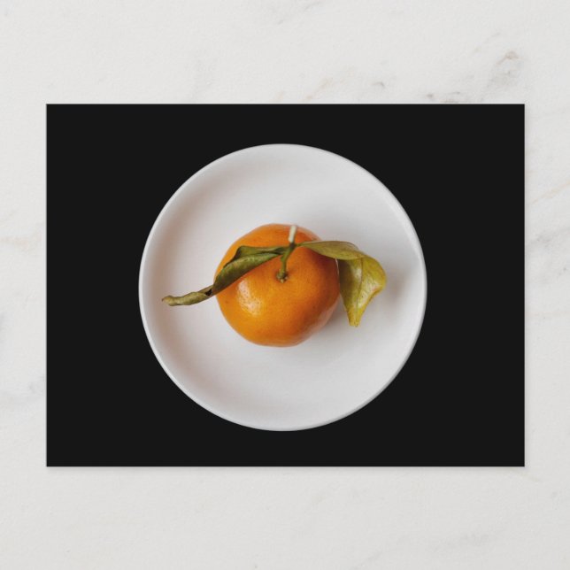 Postal Retrato de Naranja mandarín de vida, único zen (Anverso)