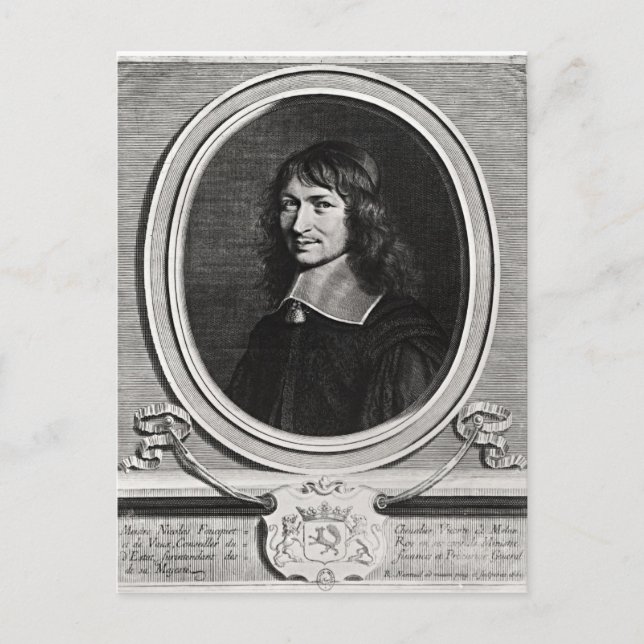 Postal Retrato de Nicolas Fouquet 1662 (Anverso)