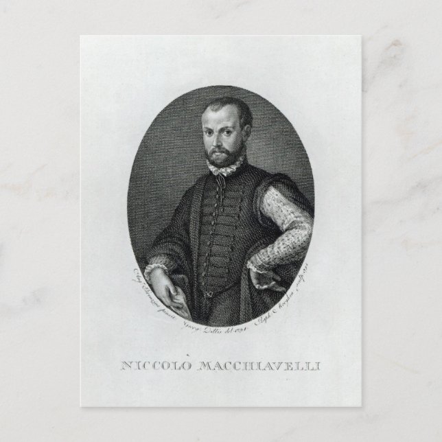 Postal Retrato de Nicolás Maquiavelo (Anverso)