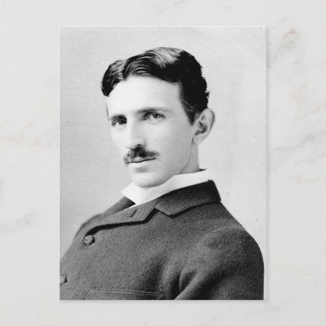 Postal Retrato de Nikola Tesla (Anverso)