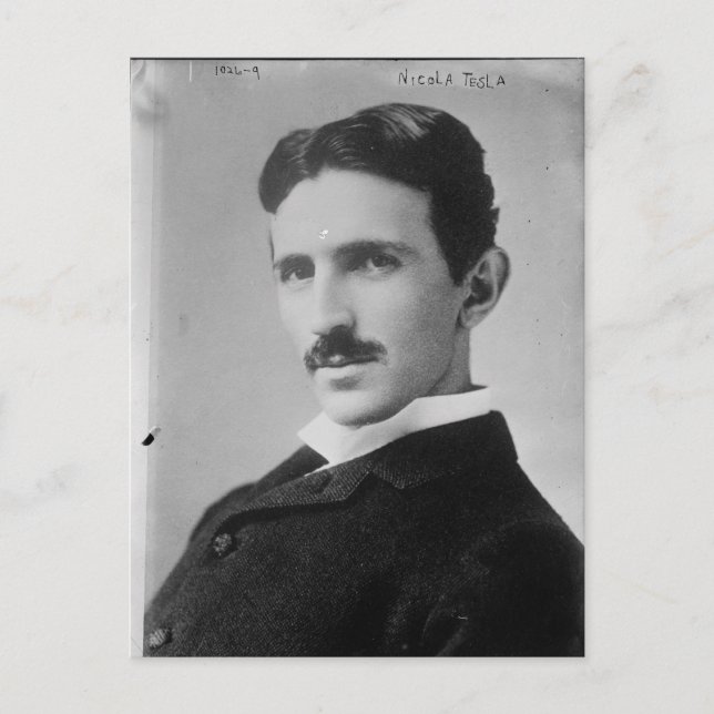 Postal Retrato de Nikola Tesla (Anverso)