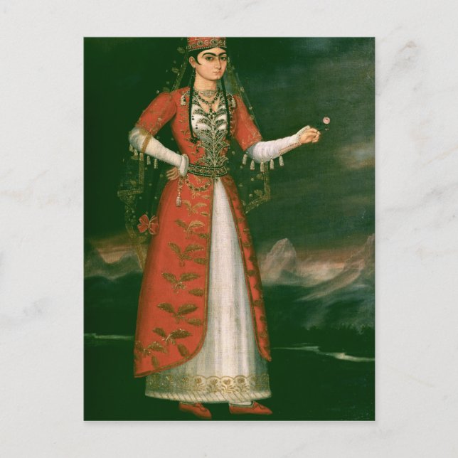 Postal Retrato de Nino Eristavi, iraní, 1829 (Anverso)