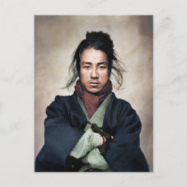 Postal Retrato de Oda Nobuyoshi Samurai