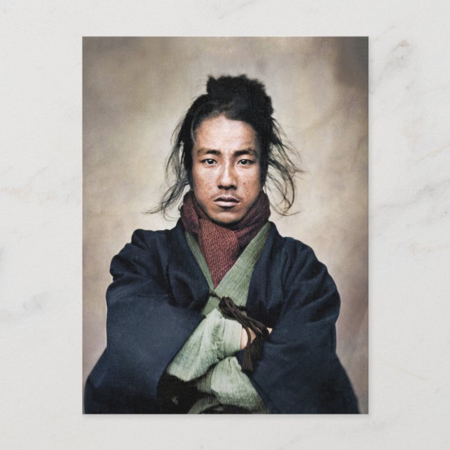 Postal Retrato de Oda Nobuyoshi Samurai (Anverso)