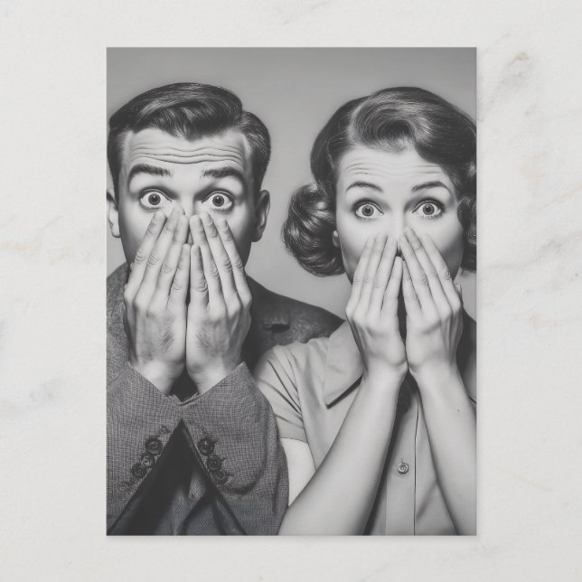 Postal Retrato De Pareja Retro Impactado (Anverso)