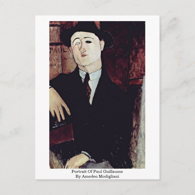 Postal Retrato De Paul Guillaume Por Amedeo Modigliani (Anverso)