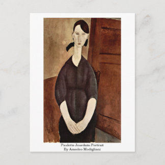 Postal Retrato De Paulette Jourdain Por Amedeo Modigliani
