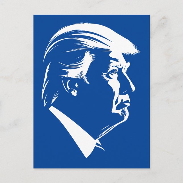 Postal Retrato de perfil de Donald Trump (Anverso)
