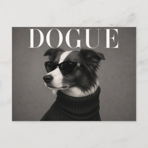 Postal Retrato de Perro Border Collie de Lujo