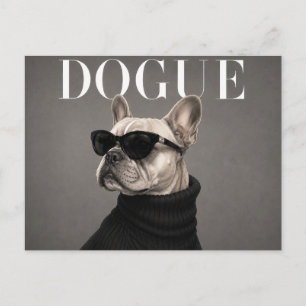 Postal Retrato de perro Bulldog Francés de lujo