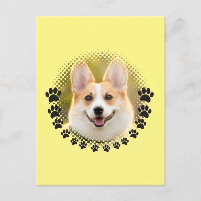 Postal Retrato de perro con marco personalizado (Anverso)