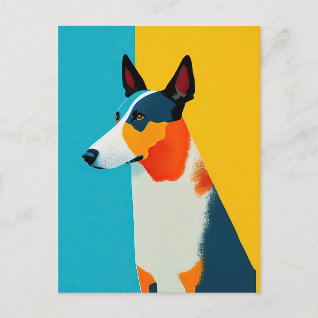 Postal Retrato de perro de arte pop (Anverso)