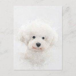 Postal Retrato de perro de Bichon Frise