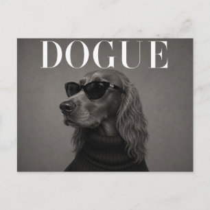 Postal Retrato de perro de lujo de Setter Irlandés de mod
