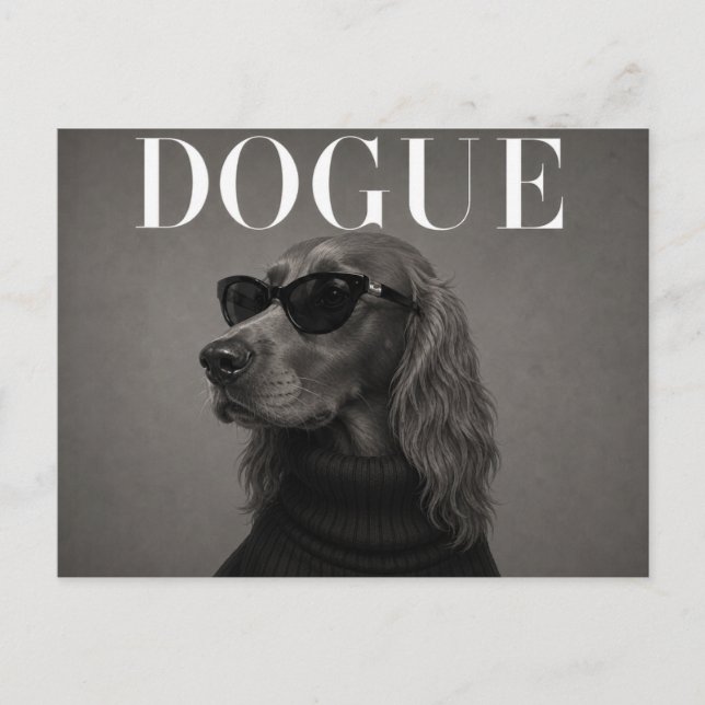 Postal Retrato de perro de lujo de Setter Irlandés de mod (Anverso)