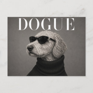 Postal Retrato de perro de moda de lujo Labradoodle