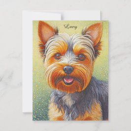 Postal Retrato de perro radiante del terror Golden Hued Y
