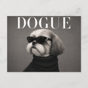 Postal Retrato de perro Shih Tzu de lujo